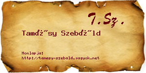 Tamásy Szebáld névjegykártya